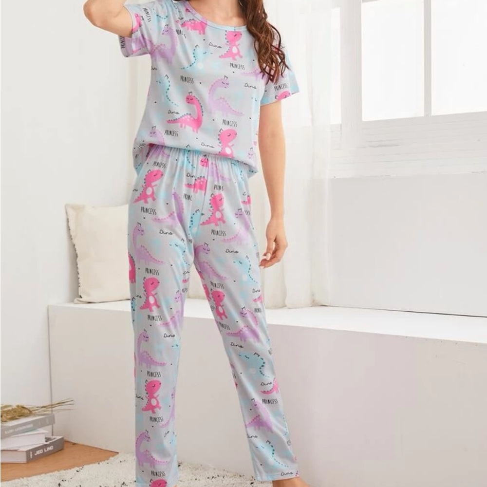 Dinosaur Print PJ Set & Eye Mask